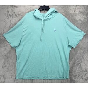 Polo Ralph Lauren Mens Hooded T-Shirt XXL Blue Short Sleeve 100% Cotton